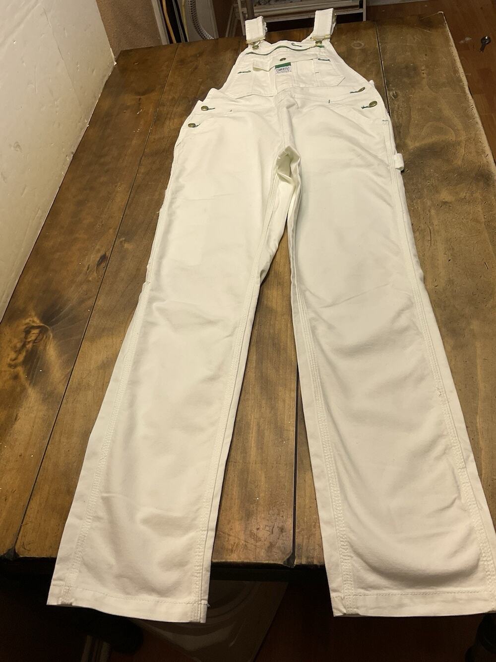 Liberty Womens White Denim Overalls Bibs Size Small 2/4 NWT